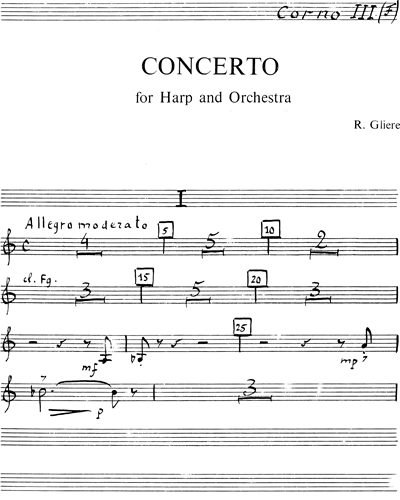 Harp Concerto In E Flat Full Score Sheet Music By Reinhold Glière Nkoda