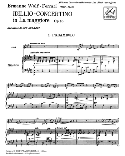 Idillio concertino in La maggiore Op. 15