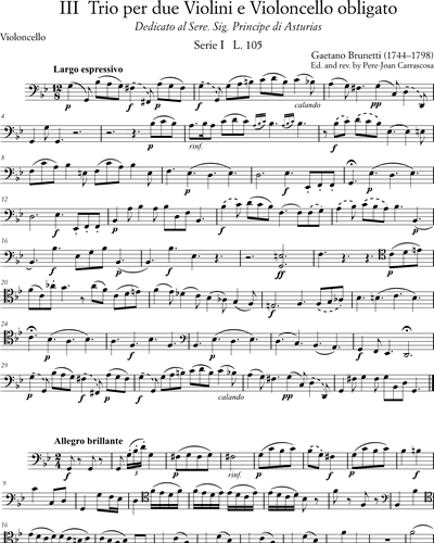 6 Trios for Violin and Cello, No. 3 - 4