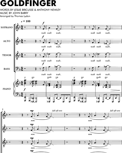 Goldfinger arranged for SATB and Piano