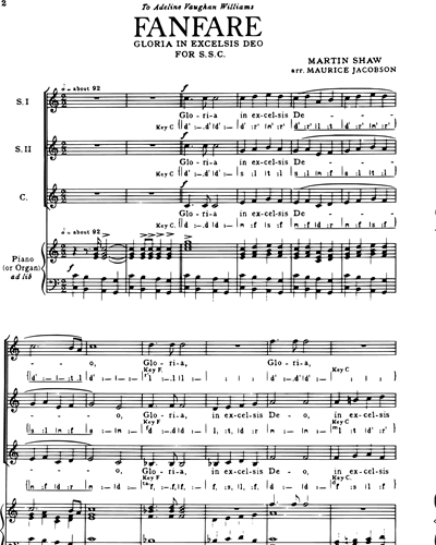 Female Chorus & Piano/Organ (Alternative)