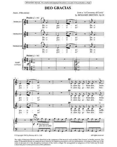 Treble Chorus & Harp & Piano (Alternative)