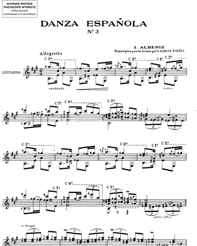 Danza Española n. 3 - Transcription pour guitare