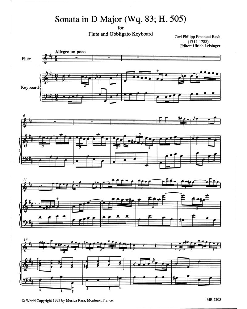 Sämtliche Sonaten, Band 2: D-dur Wq 83 
