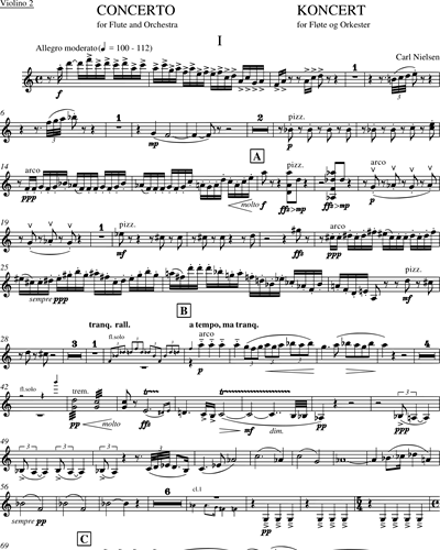 Flute Concerto Violin 2 Sheet Music by Carl Nielsen | nkoda | Free