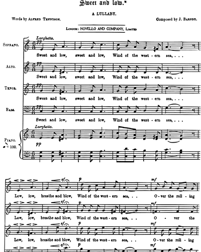 Sweet and low Sheet Music by Joseph Barnby | nkoda | Free 7 days trial