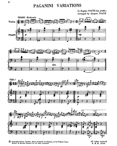 Paganini Variations, op. posth.
