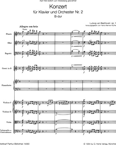 Klavierkonzert Nr. 2 B-Dur, op. 19