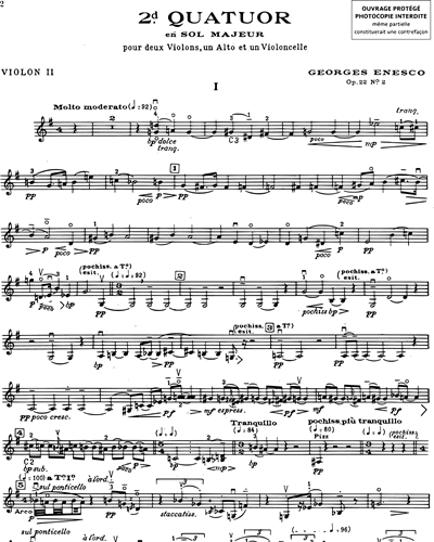 Deuxième Quatuor en Sol majeur Op. 22 n. 2