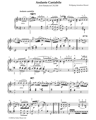 Andante Cantabile (from 'Sonata in C major, K.330')