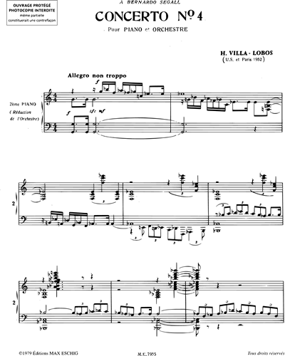 Concerto n. 4 - Réduction pour deux pianos