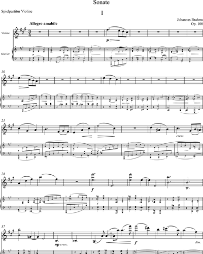 Sonata A Major for Piano and Violin, op. 100