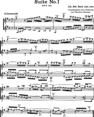 Suite No. 1 in E minor, BWV 996
