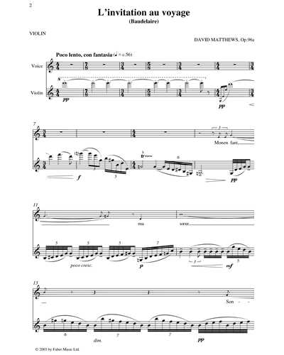 l'invitation au voyage sheet music