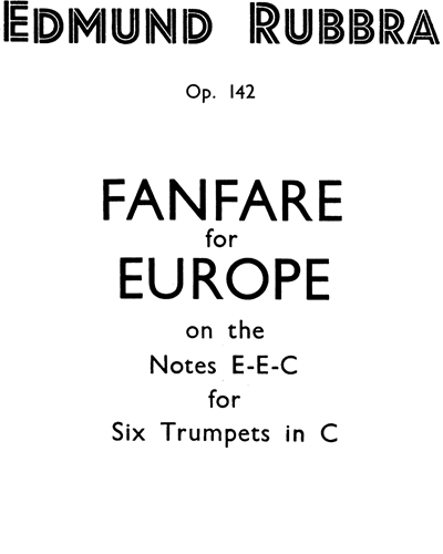 Fanfare for Europe Op. 142