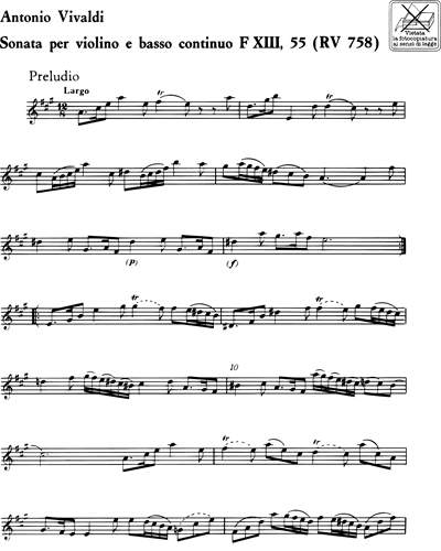Sonata in La maggiore RV 758 F. XIII n. 55