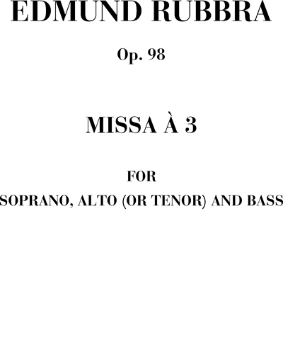 Missa à trois Op. 98