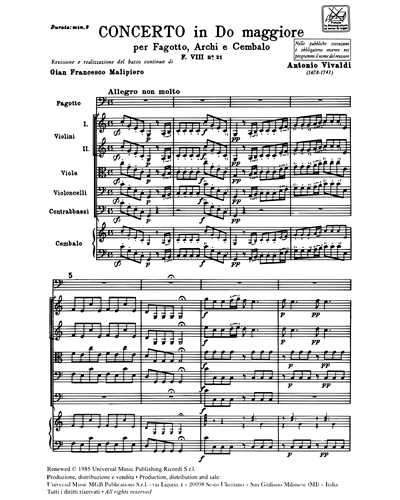 Concerto in Do maggiore RV 475 F. VIII n. 21 Tomo 267
