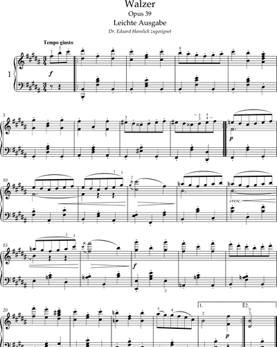 Waltzes op. 39 Sheet Music by Johannes Brahms | nkoda | Free 7 days trial