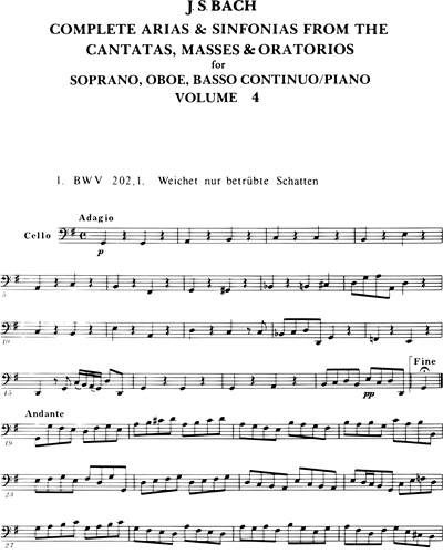 Sämtliche Arien - Bd. 4 (BWV 202, 233, 246, 248) 