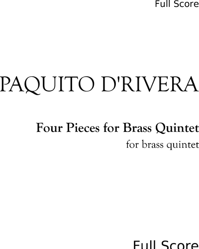 Four Pieces for Brass Quintet