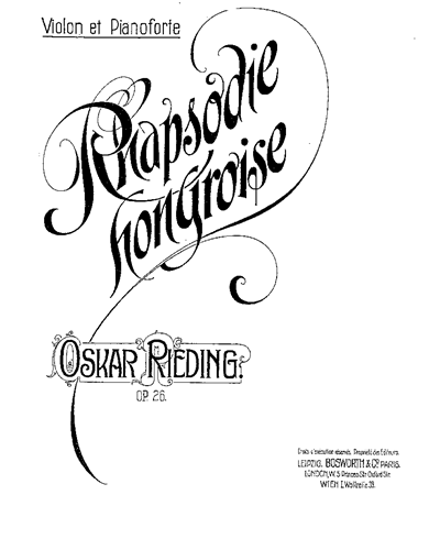 Rhapsodie Hongroise, Op. 26