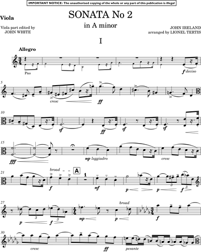 Sonata in A minor for Viola & Piano