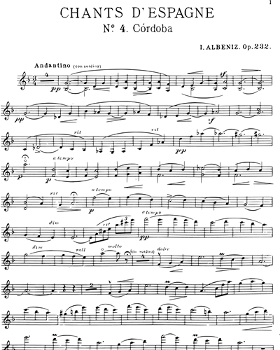 Córdoba (n° 4 de "Cantos de España"), Op. 232
