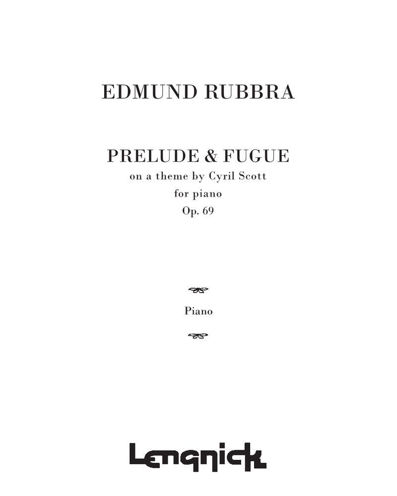 Prelude & Fugue, Op. 69
