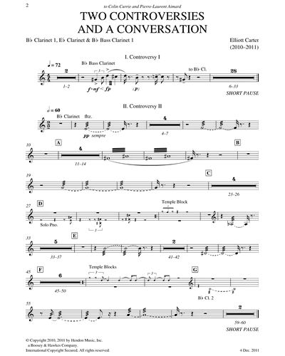 Clarinet 1 in Bb/Clarinet in Eb/Bass Clarinet 1 in Bb