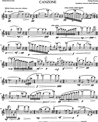 Canzone [Version for Alto Saxophone]