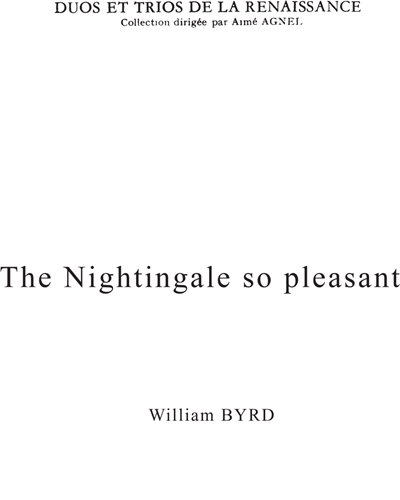 The Nightingale so pleasant