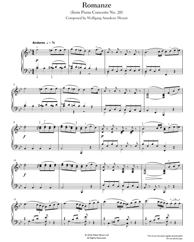 Romanze (from 'Piano Concerto No. 20')