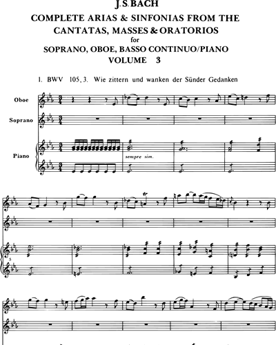 Sämtliche Arien - Bd. 3 (BWV 105, 127, 132, 187, 193)
