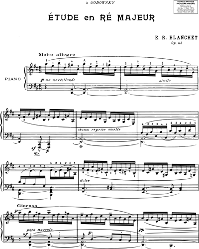 Étude en Ré majeur n. 1 Op. 42 Piano Sheet Music by Émile Robert ...