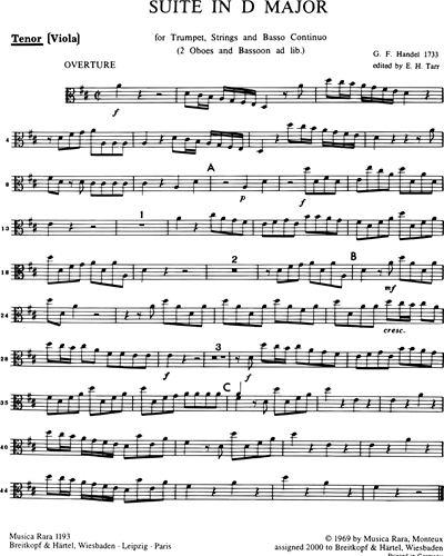 Suite in D major, HWV 341 (from Handel's 'Water Music')