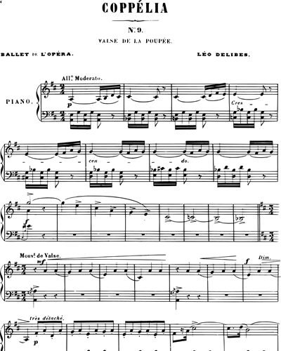 Valse de la Poupée No. 9 (De le Ballet "Coppélia") pour Piano