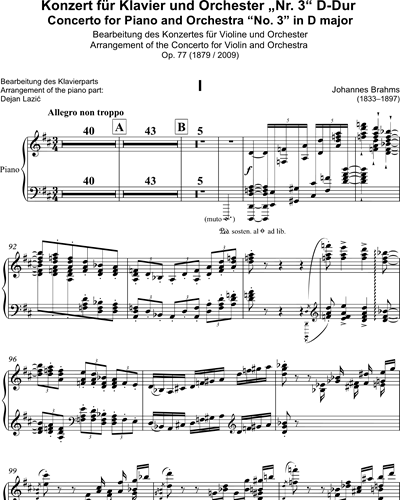 Concerto for Piano and Orchestra "No. 3" in D major