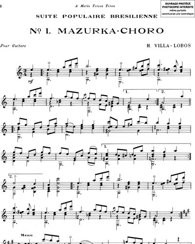 Mazurka-Choro (extrait n. 1 de la "Suite populaire Brésilienne")