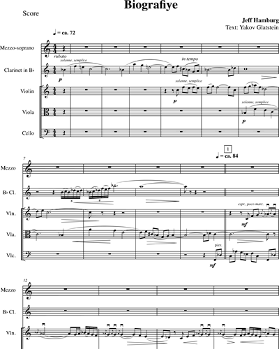 Full Score & Mezzo-soprano