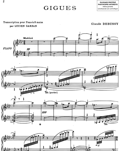 Gigues (extrait n. 1 des "Images") - Transcription pour piano