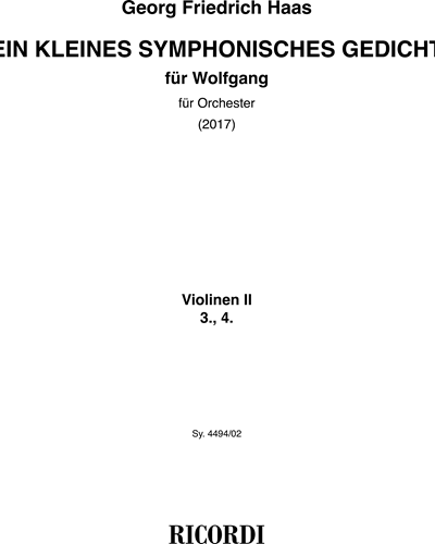 Ein kleines symphonisches Gedicht (Für Wolfgang)