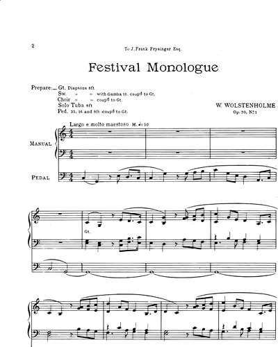 Festival monologue Op. 70 n. 1