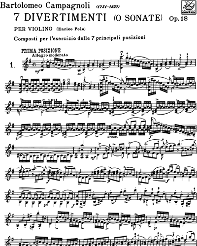 7 Divertimenti o sonate Op. 18