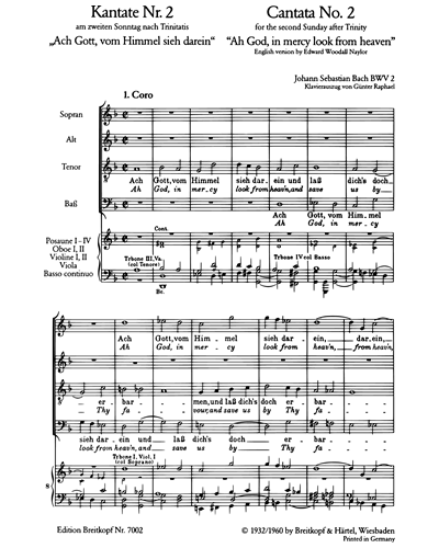 Kantate BWV 2 „Ach Gott, vom Himmel sieh darein“