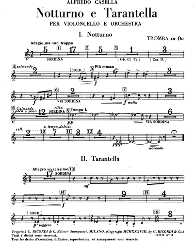 Notturno E Tarantella Horn 1 Sheet Music By Alfredo Casella Nkoda