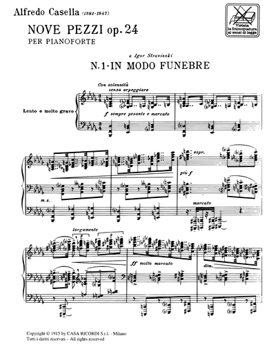 Nove Pezzi Op 24 Piano Sheet Music By Alfredo Casella Nkoda