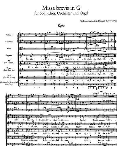 Missa brevis in G major, KV 49 (47d)