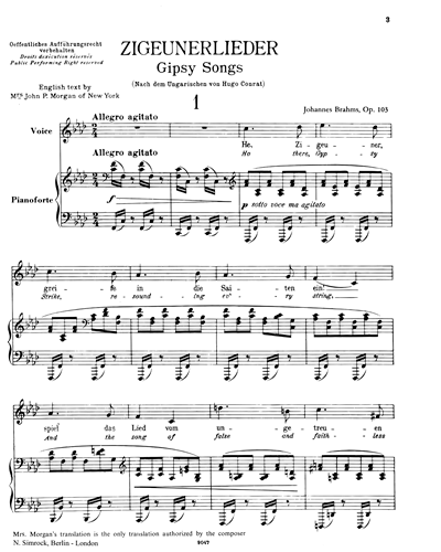 Eight Gipsy Songs, op. 103