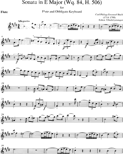 Sämtliche Sonaten, Band 3: E-dur Wq 84
